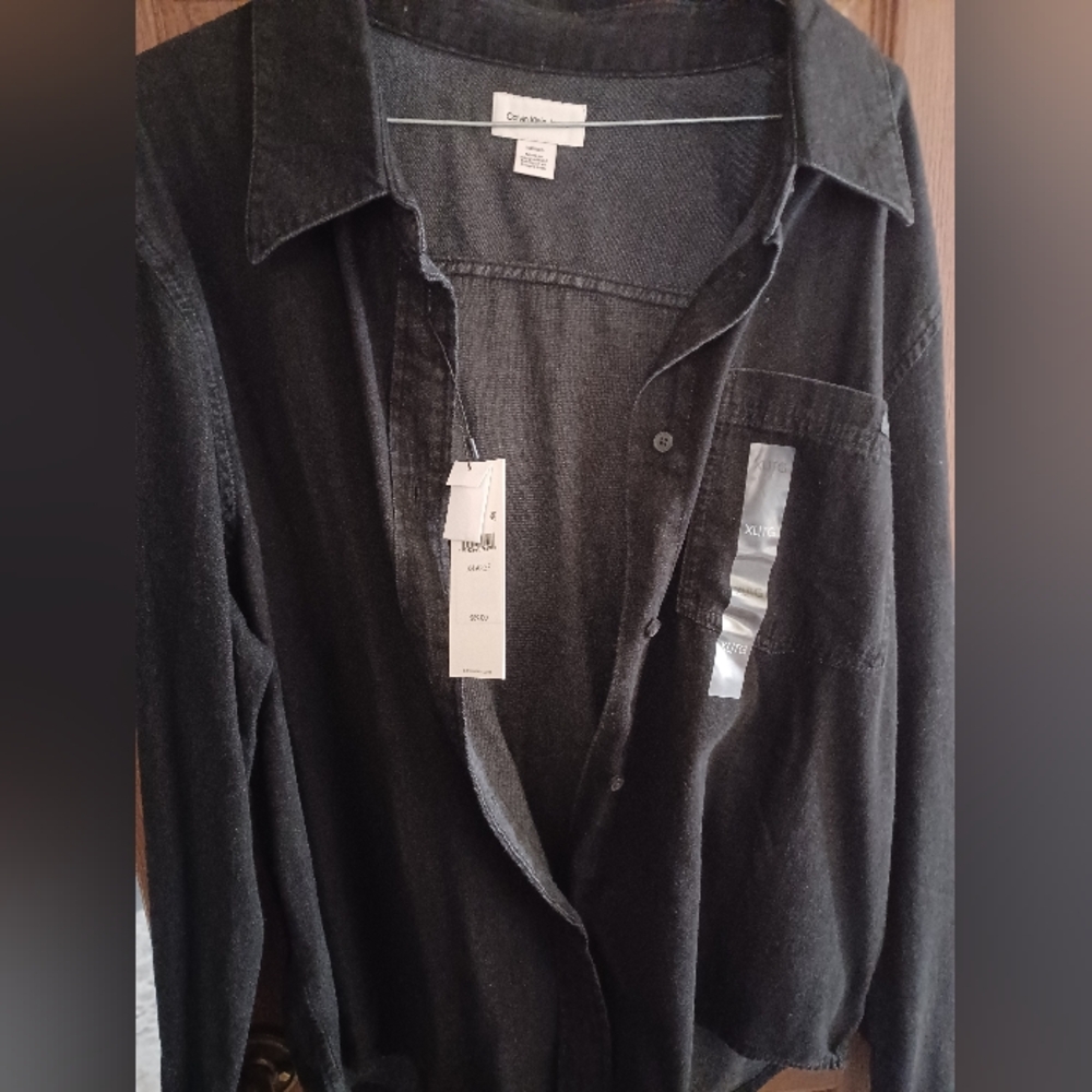 Calvin Klein Black Button-Up Shirt